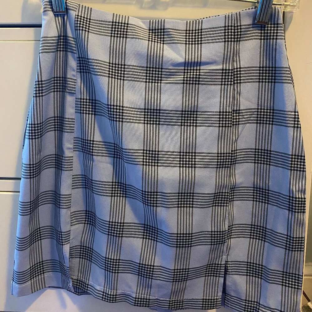 romwe plaid skirt